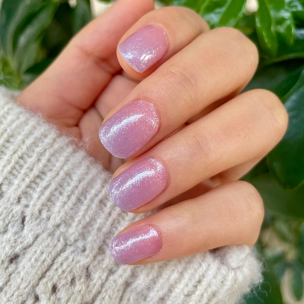 UV-free gel nail Purple Pink Glitter