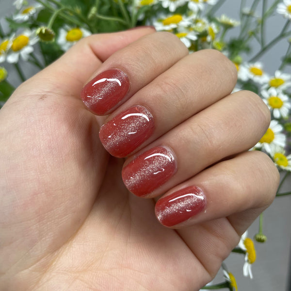 UV-free gel nail Orange Glitter