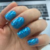 UV-free gel nail Blue Glitter