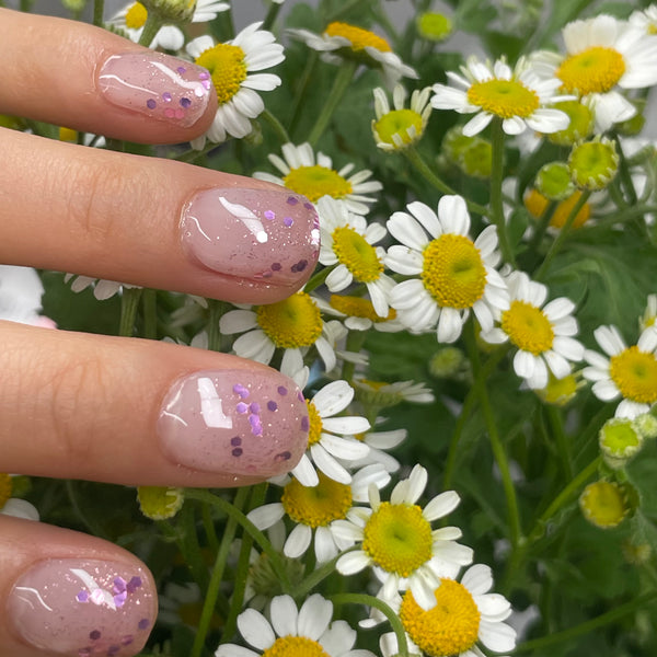 UV-free gel nail Purple Dot