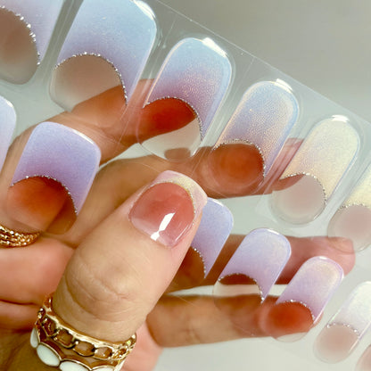 Semi Cured Gel Nail Polish Strips Mermaid French tip