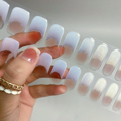 Semi Cured Gel Nail Polish Strips Mermaid French tip