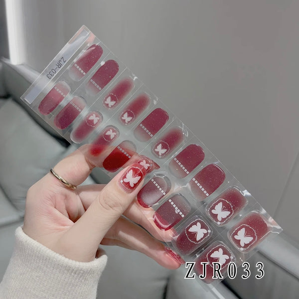 Semicured UV gel nail stickers 033