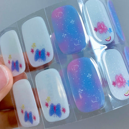 Semicured UV gel nail stickers NJ6200