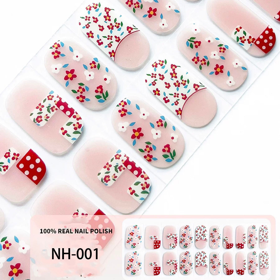 Semicured UV gel nail sticker kit NH001