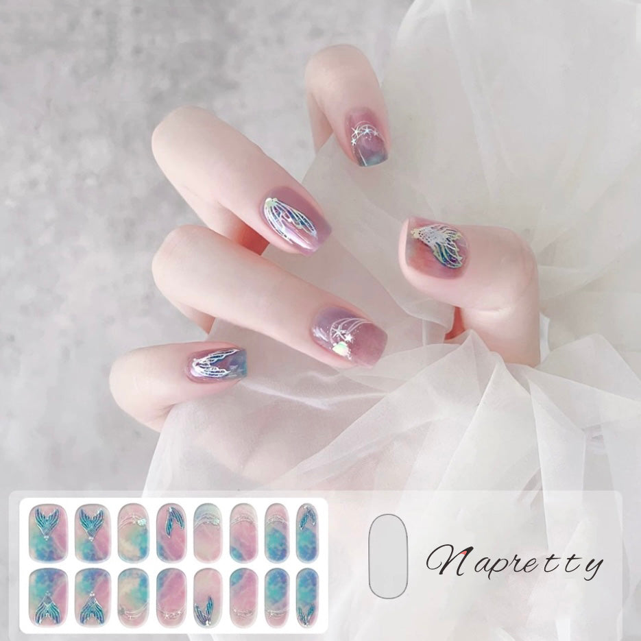 Semicured UV gel nail sticker kit JQ027