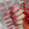 UV Gel Sticker semi-cured Red Glitter
