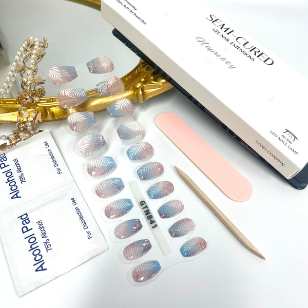 Semi-curing gel nail extensions