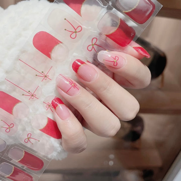 UV Gel Sticker Semi-cured Red Christmas