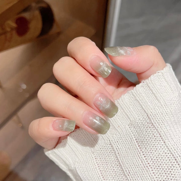 UV Gel Sticker Semi-cured Green Butterfly
