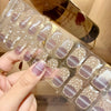 UV Gel Sticker Semi-cured Golden Glitter French