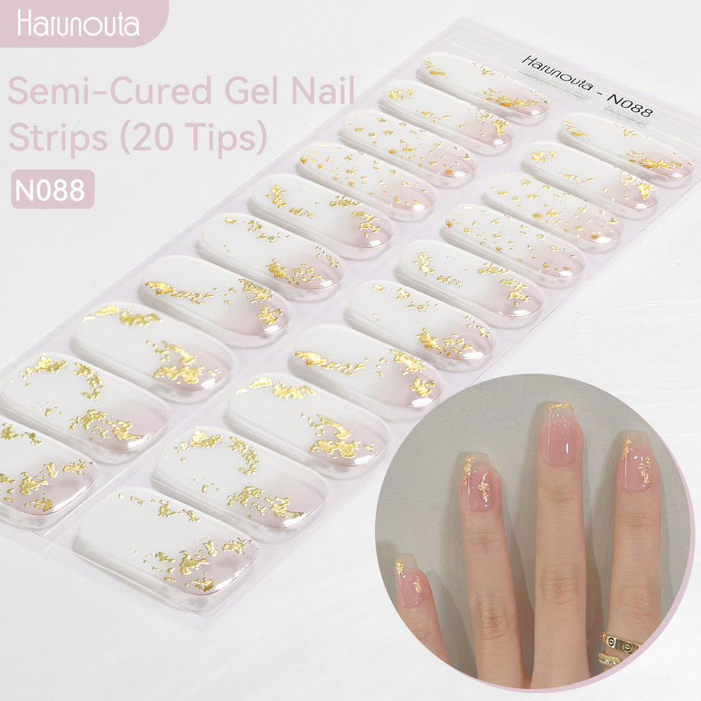 Semicured UV gel nail sticker kit N088