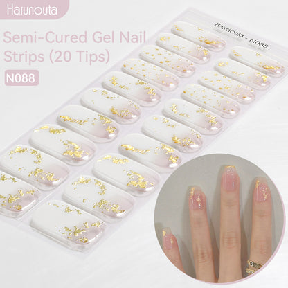 Semicured UV gel nail sticker kit N088