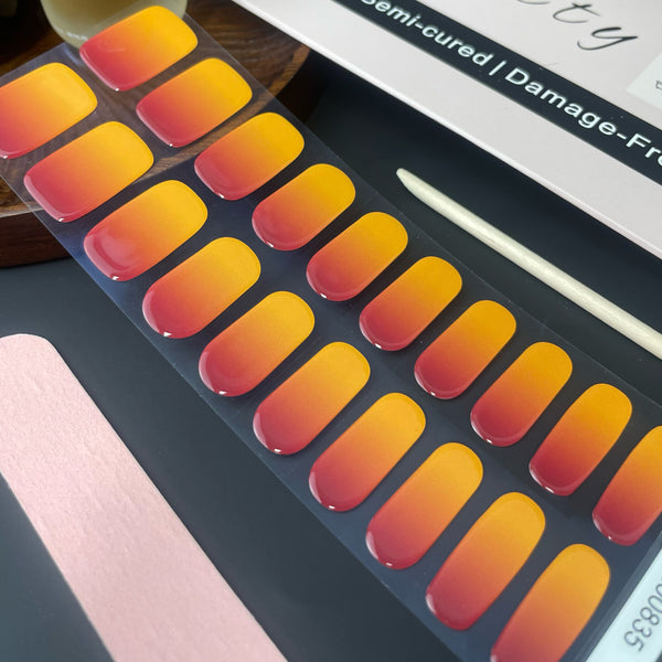 Semi-cured nail sticker Orange ombre