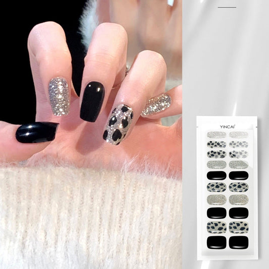 Semicured UV gel nail sticker kit NJ070 Diamond Flash Leopard print