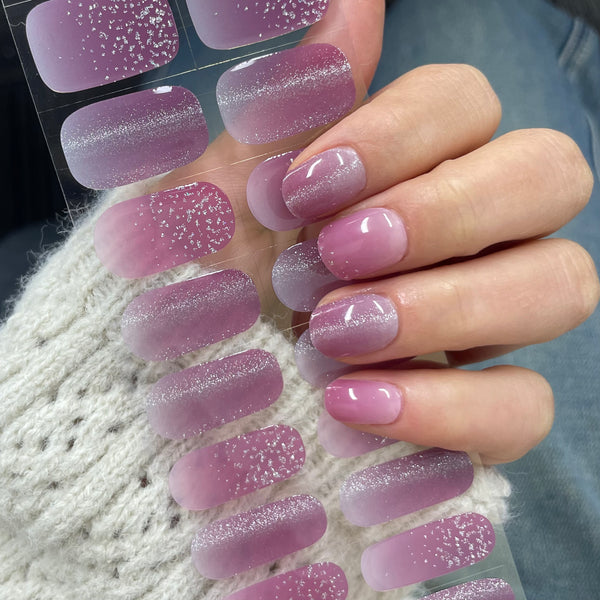 UV-free gel nail Purple Glitter