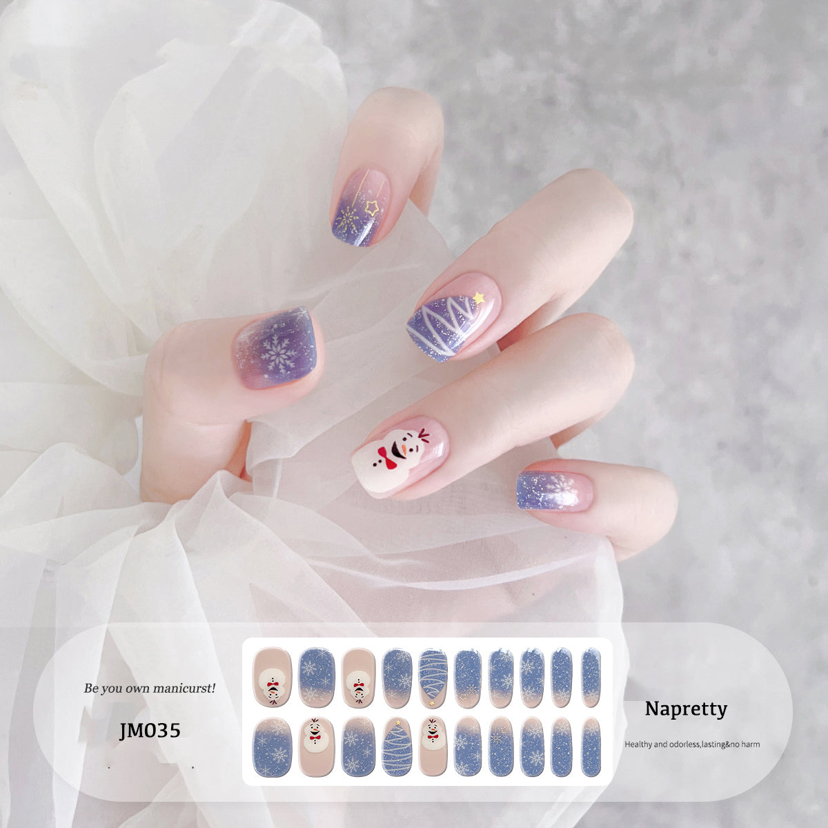 Semi-Cured Gel Nail sticker JM035（20PCS）