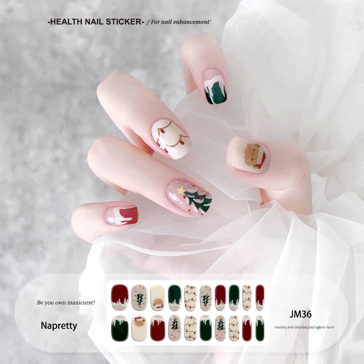 Semi-Cured Gel Nail sticker JM036（20PCS）