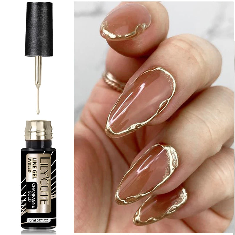 Gold Silver Mirror Gel Nail Polish