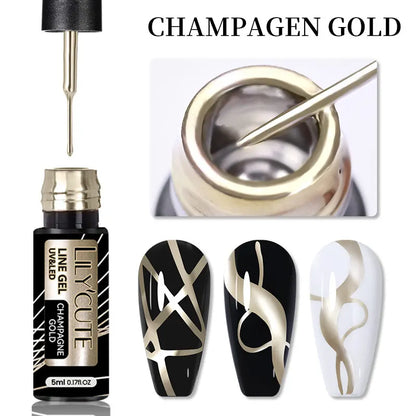 Gold Silver Mirror Gel Nail Polish