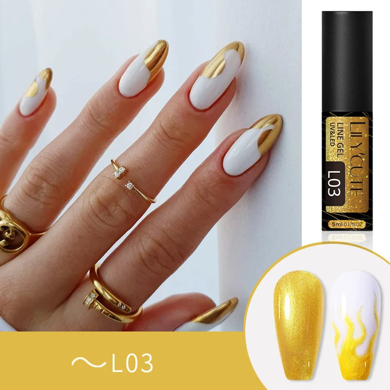 Gold Silver Mirror Gel Nail Polish