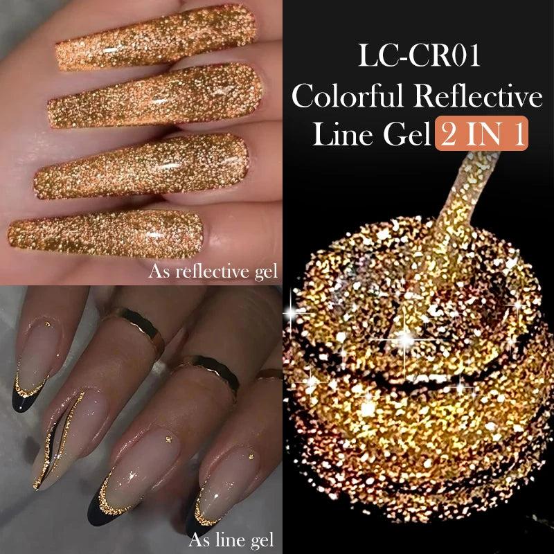 Gold Silver Mirror Gel Nail Polish