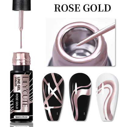 Gold Silver Mirror Gel Nail Polish