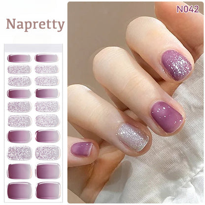 Semicured UV gel nail sticker kit N042