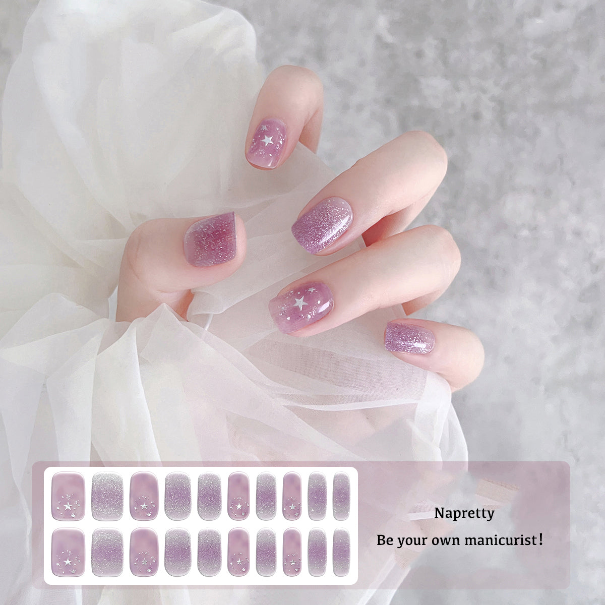 Semicured UV gel nail sticker kit NC240024