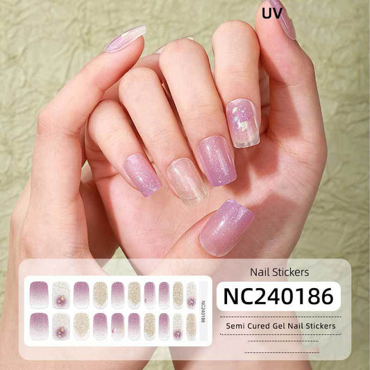 Semicured UV gel nail sticker kit Nc240186