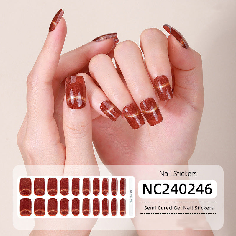 Semicured UV gel nail sticker kit