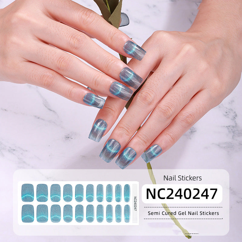 Semicured UV gel nail sticker kit