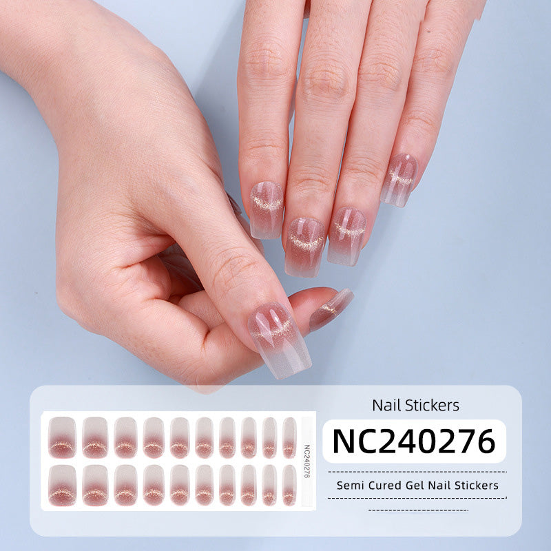 Semicured UV gel nail sticker kit