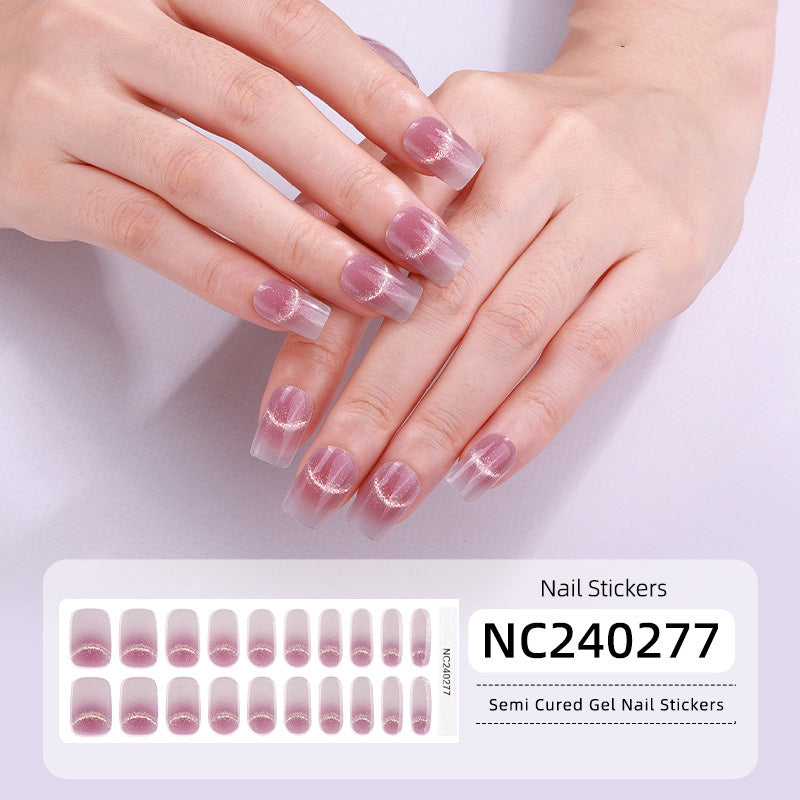 Semicured UV gel nail sticker kit