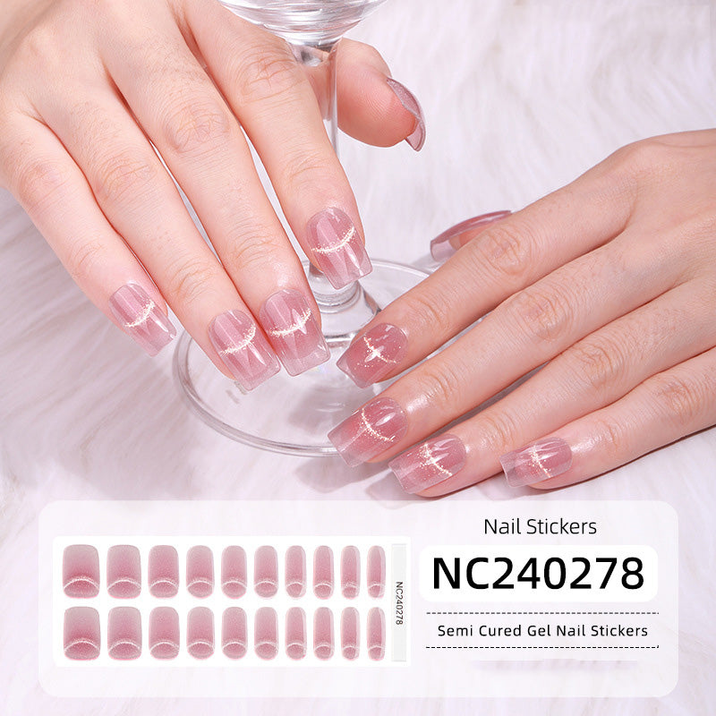 Semicured UV gel nail sticker kit