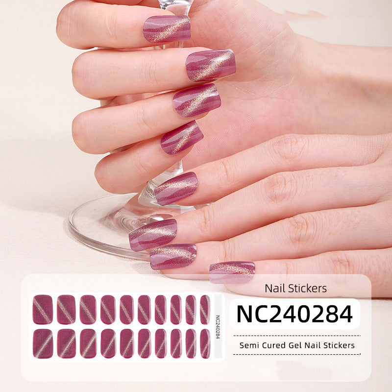 Semicured UV gel nail sticker kit