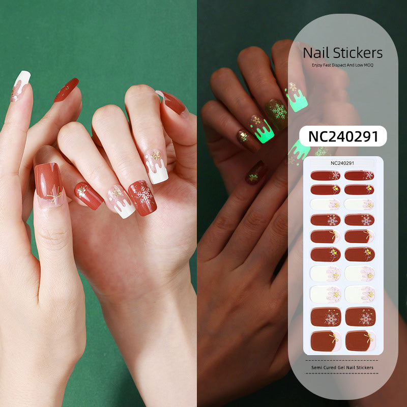 Semicured UV gel nail sticker kit NC240291