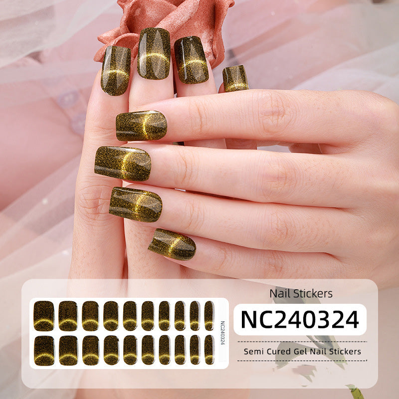 Semicured UV gel nail sticker kit