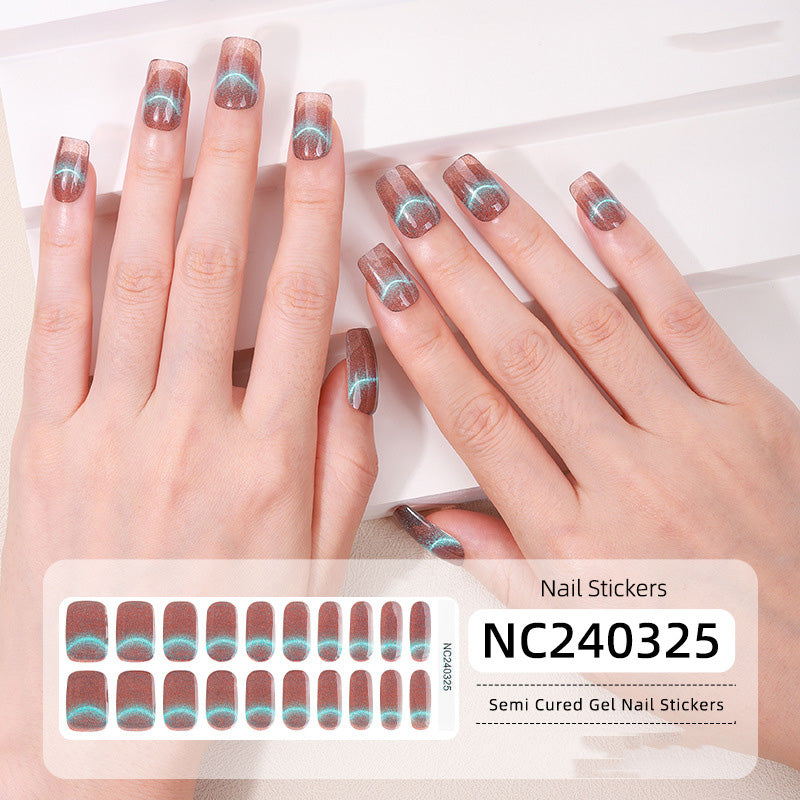 Semicured UV gel nail sticker kit