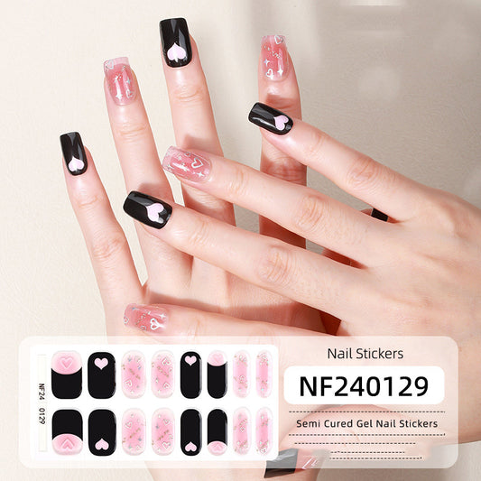 Semicured UV gel nail sticker kit