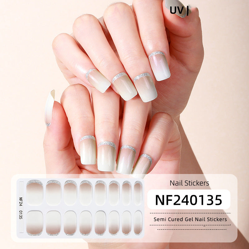 Semicured UV gel nail sticker kit