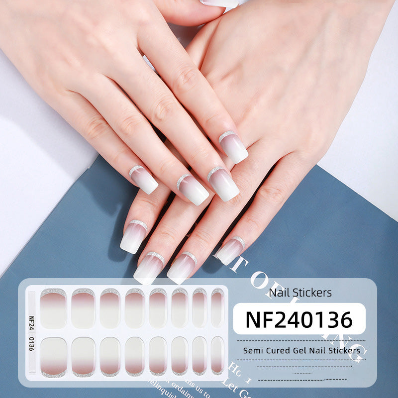 Semicured UV gel nail sticker kit