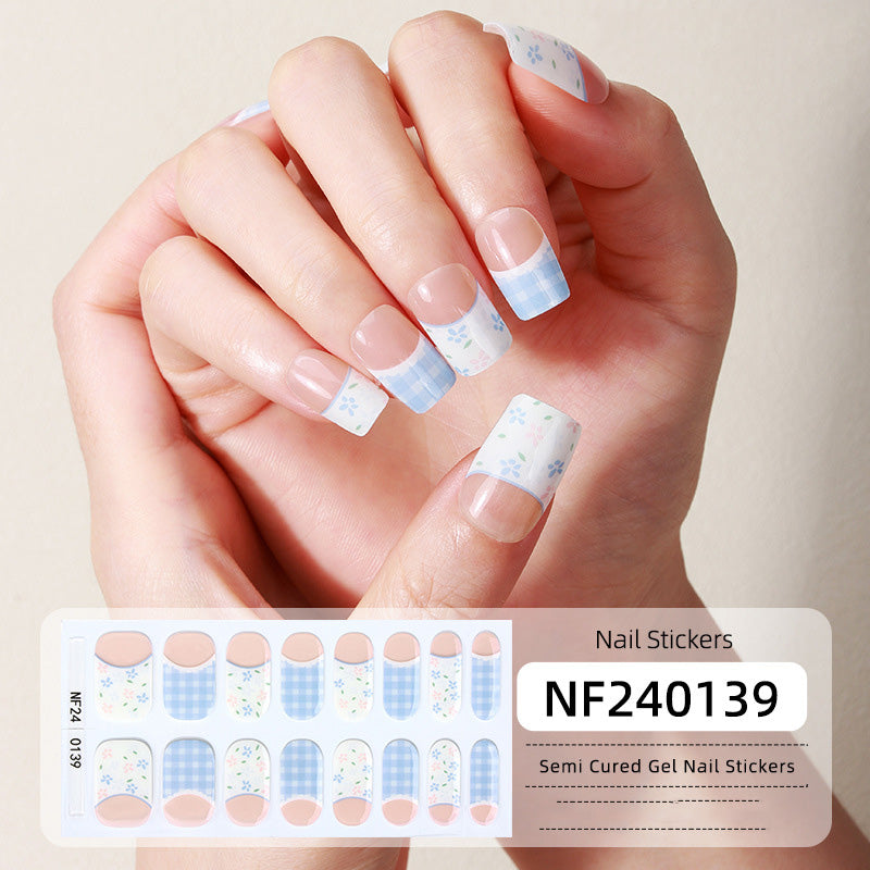 Semicured UV gel nail sticker kit