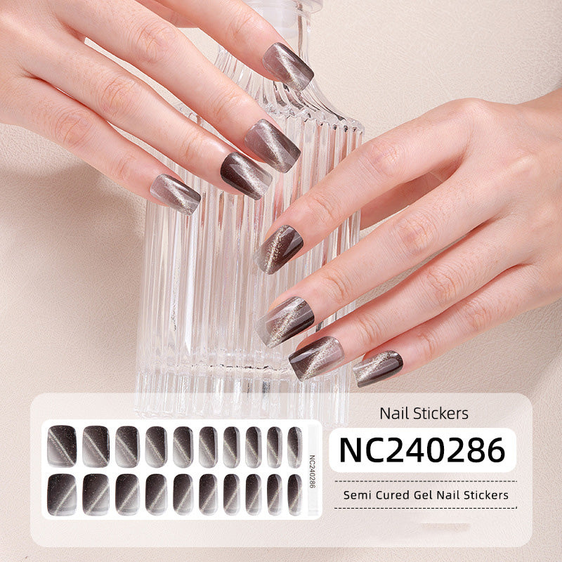 Semicured UV gel nail sticker kit