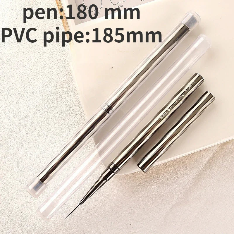 Nail Liner DIY Drawing Painting Flower Line Stripes Pen 6/9/12/15/18mm Metal Handle Nail Art Brush with Cover Nail Brushes