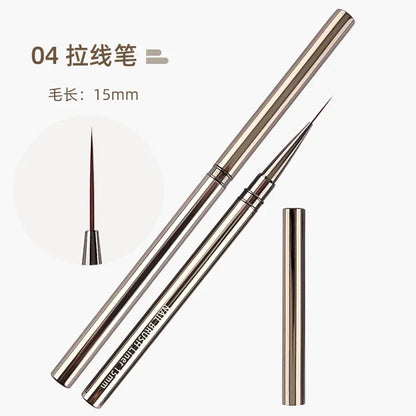 Nail Liner DIY Drawing Painting Flower Line Stripes Pen 6/9/12/15/18mm Metal Handle Nail Art Brush with Cover Nail Brushes