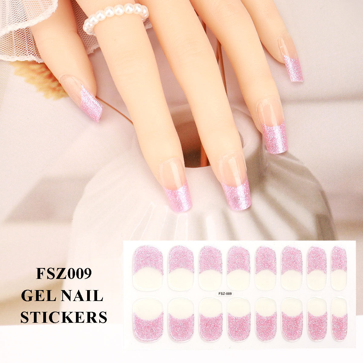 Semicured UV gel nail sticker kit French