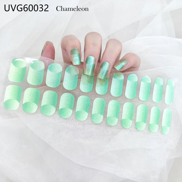 UV gel nail sticker semi-cured