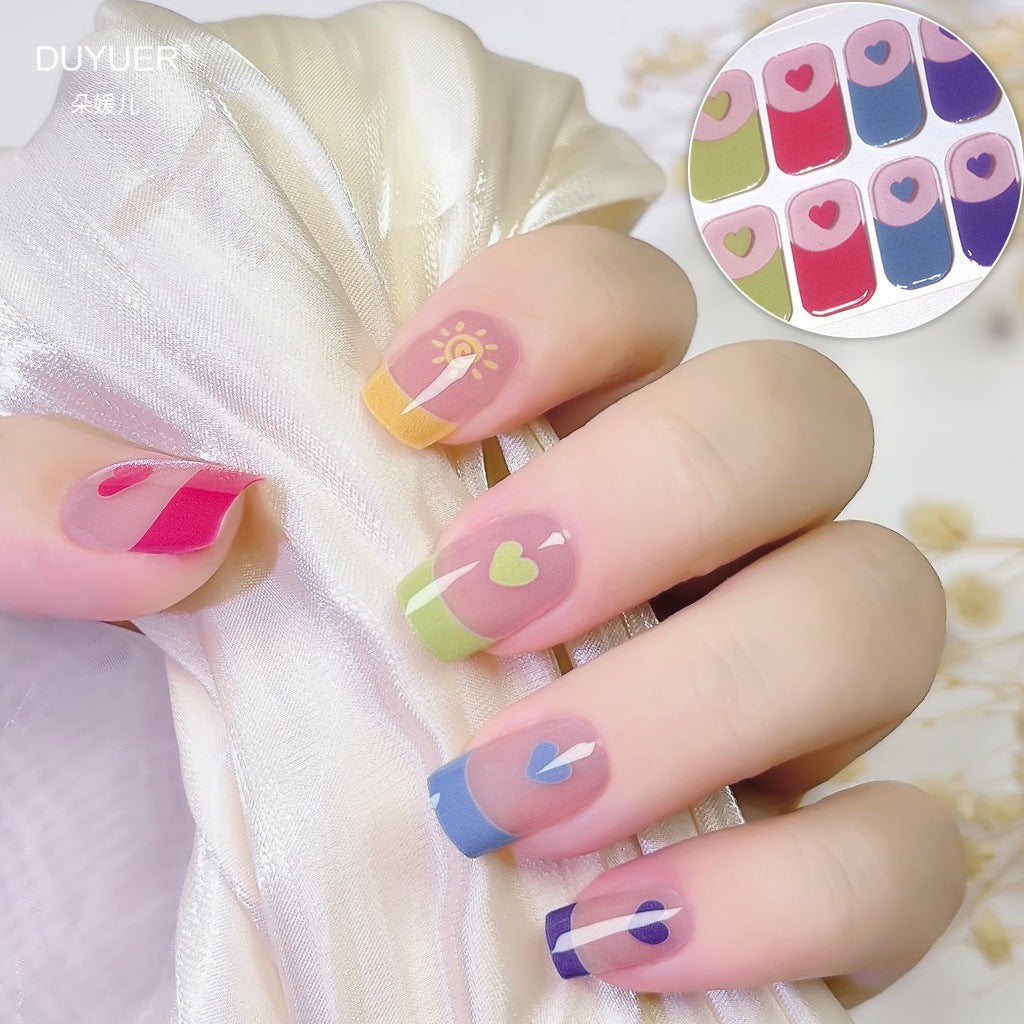 Semicured UV gel nail sticker kit