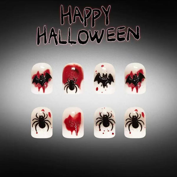 Halloween bloody gradual change bat spider blood drop